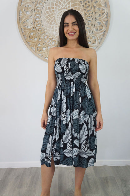 Smock Dress "Leaves"