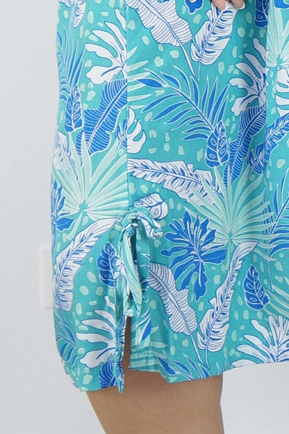 Smock Dress "Tropical Leaves"