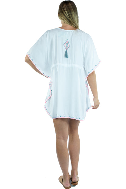 Embroidered Batwing Top