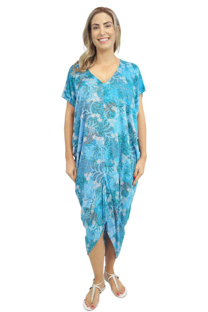 Frilled Toga Dress "Paisley Batik"