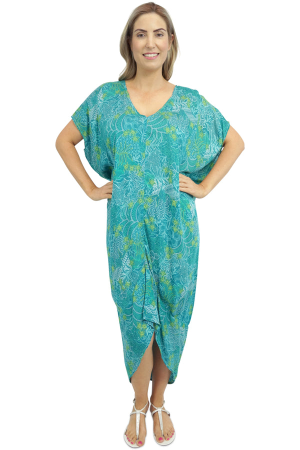 Frilled Toga Dress "Paisley Batik"