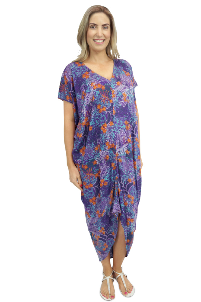 Frilled Toga Dress "Paisley Batik"
