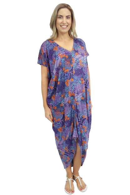 Frilled Toga Dress "Paisley Batik"