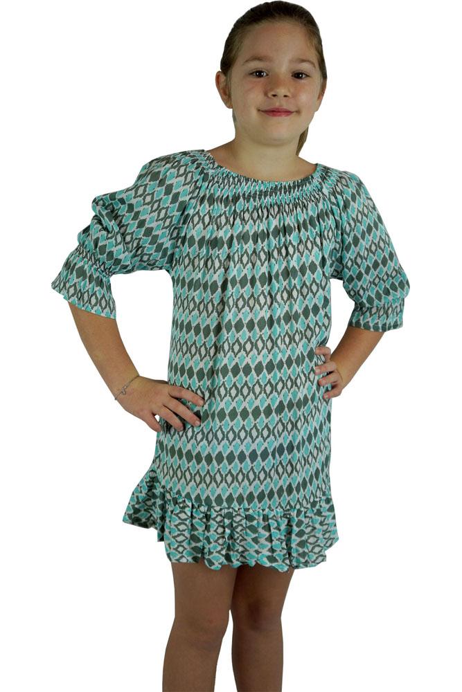 Girls Luna Dress Diamond Print