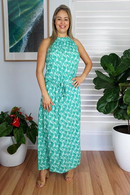 Long Chloe Dress "Leaves"