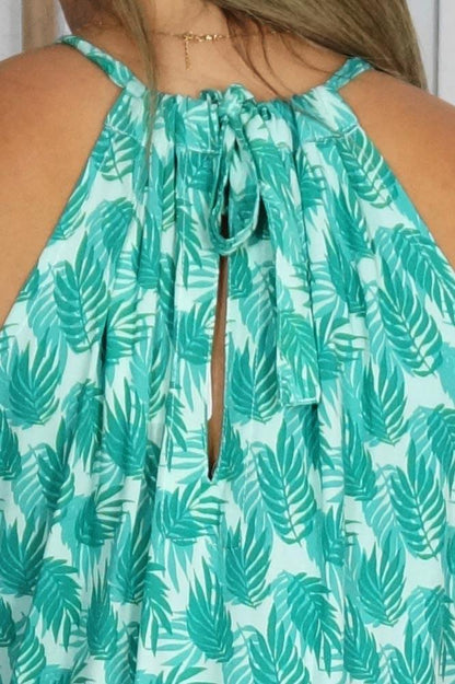 Long Chloe Dress "Leaves"