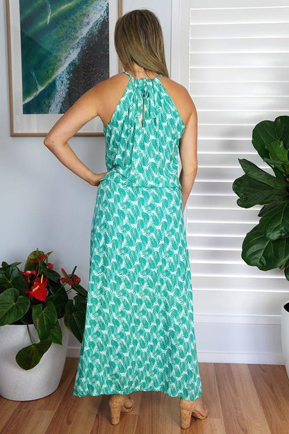Long Chloe Dress "Leaves"