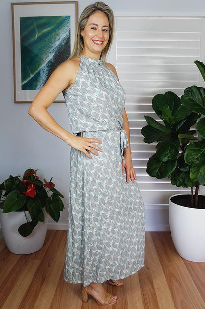 Long Chloe Dress "Leaves"