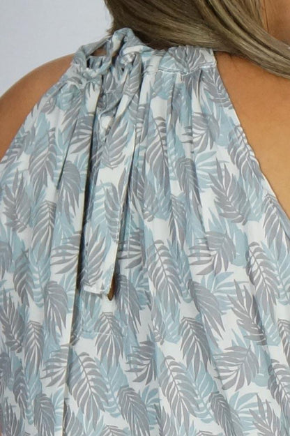 Long Chloe Dress "Leaves"