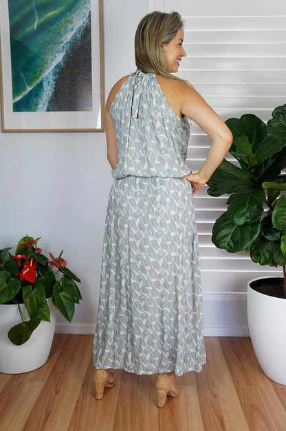 Long Chloe Dress "Leaves"