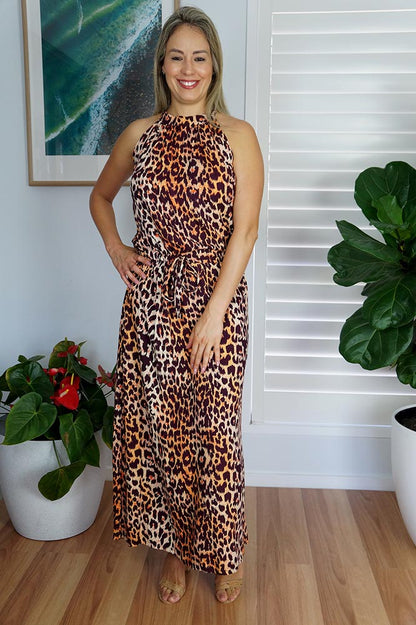 Long Chloe Dress "Leopard"