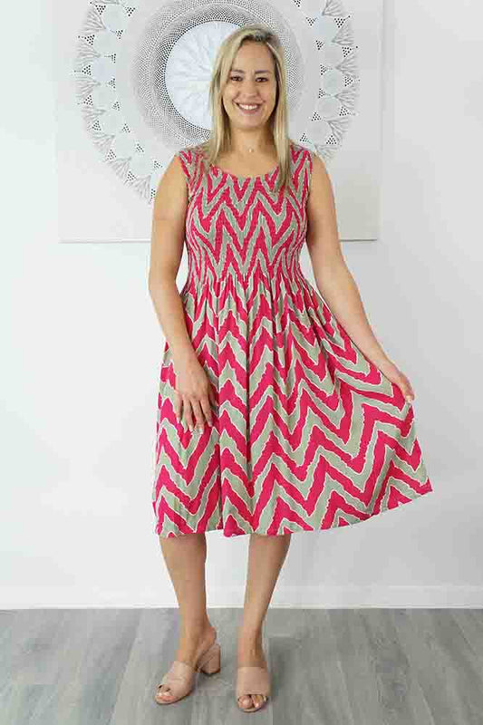 Singlet Smock Dress "Random ZigZag"